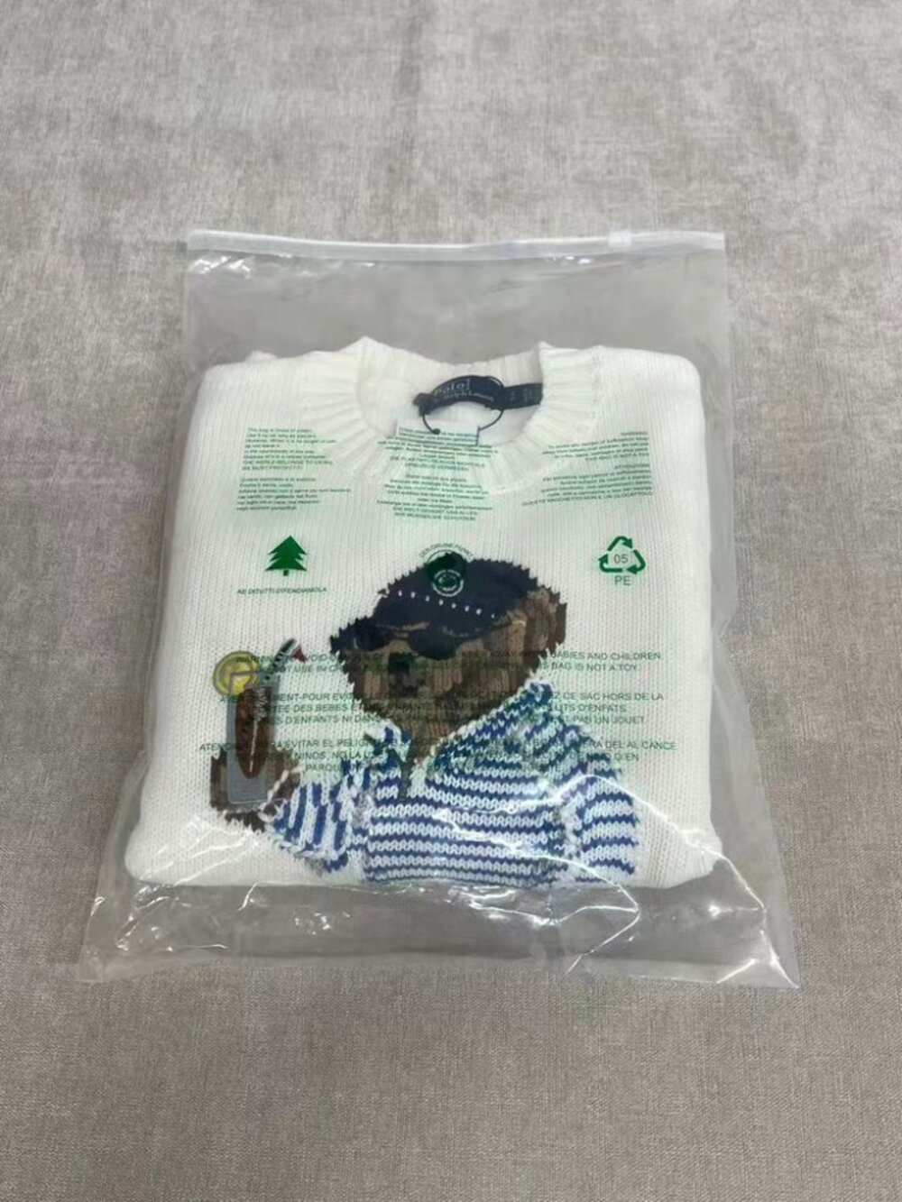 Polo Ralph Lauren Golf Bear White Crewneck Knit Sweater - Picture 8 of 8